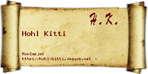 Hohl Kitti névjegykártya
