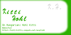 kitti hohl business card